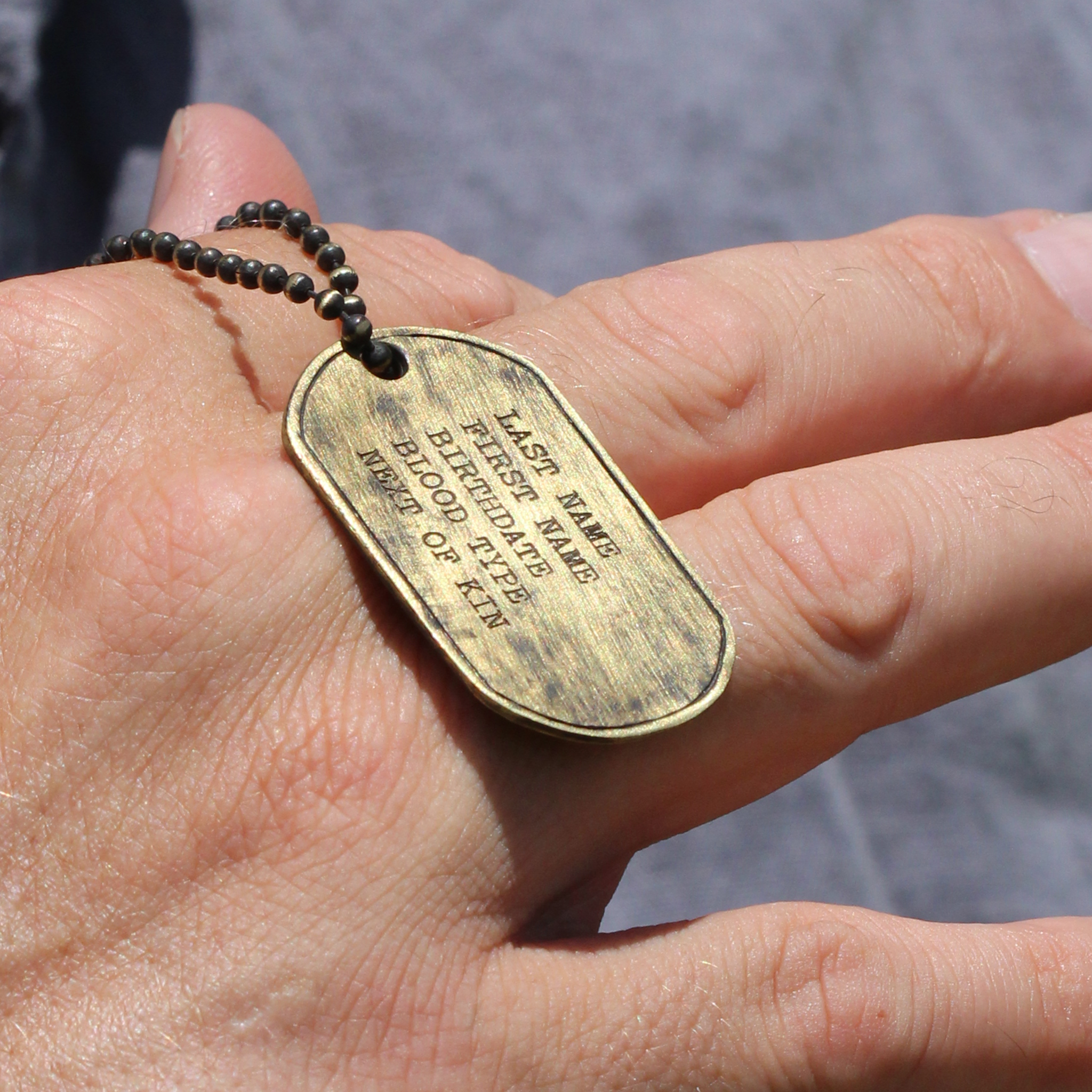 Dog Tag Necklace | Gold