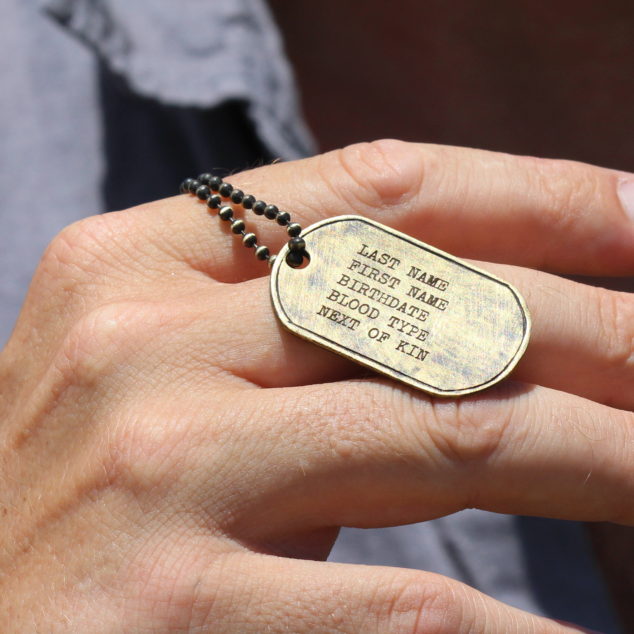 Dog Tag Necklace | Gold