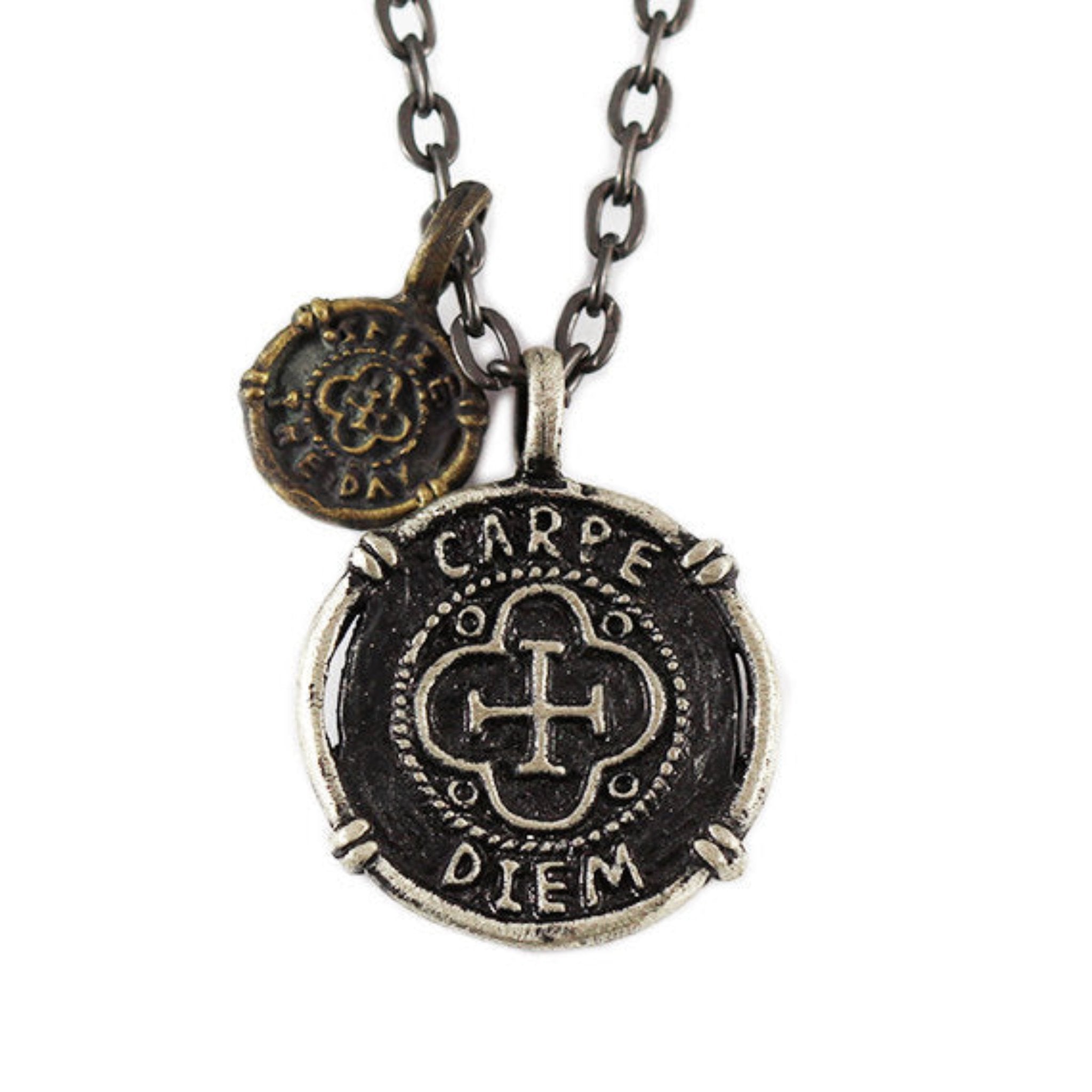 Seize the Day men's coin necklace