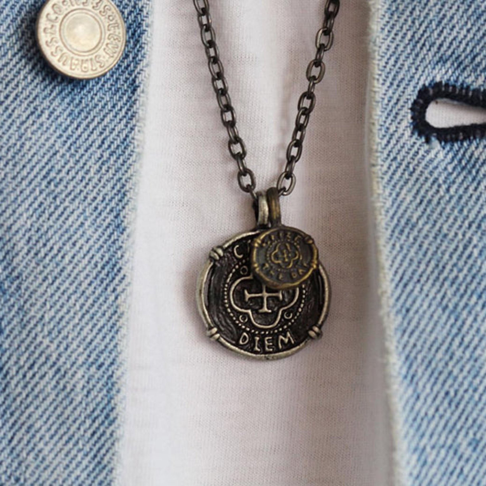 antique-look coin pendant