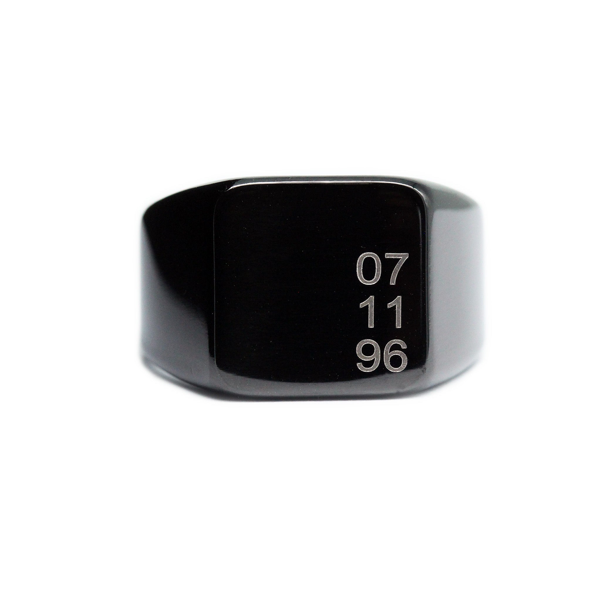 best black ring for men engraved