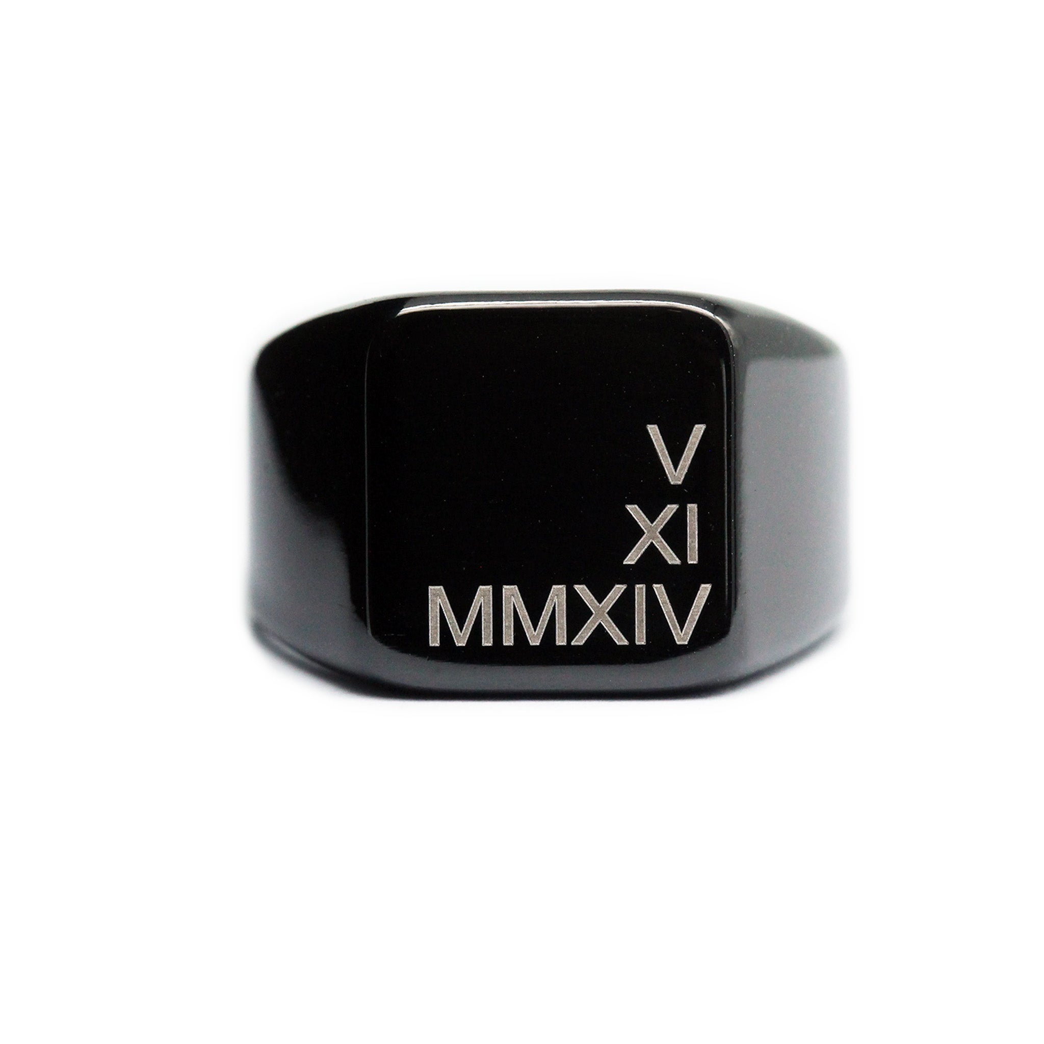 best mens black rings engraved