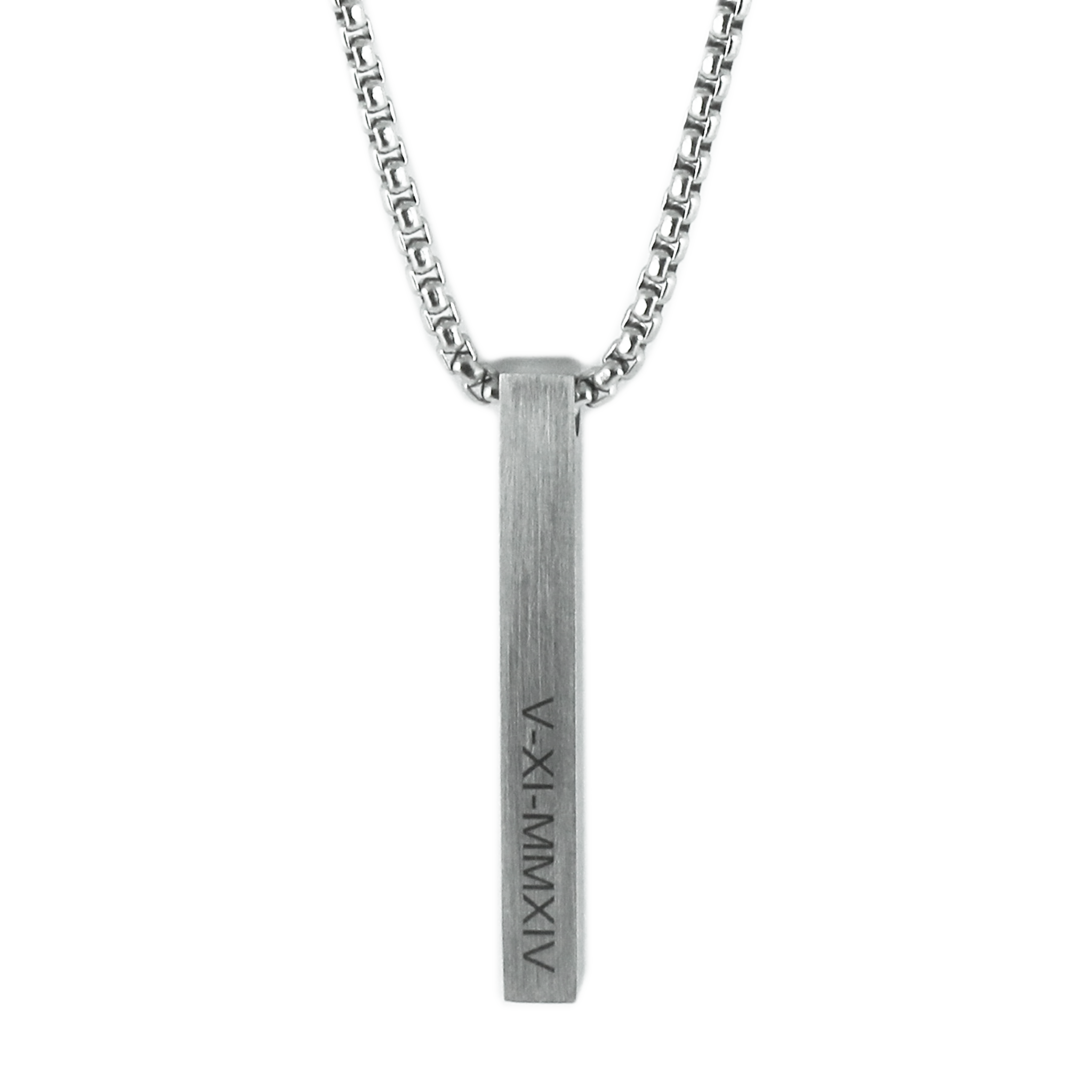 best mens silver engraved necklace