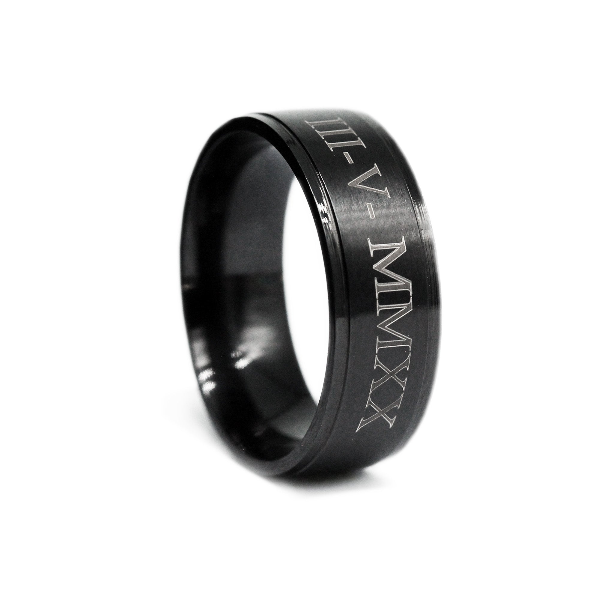 black mens wedding band