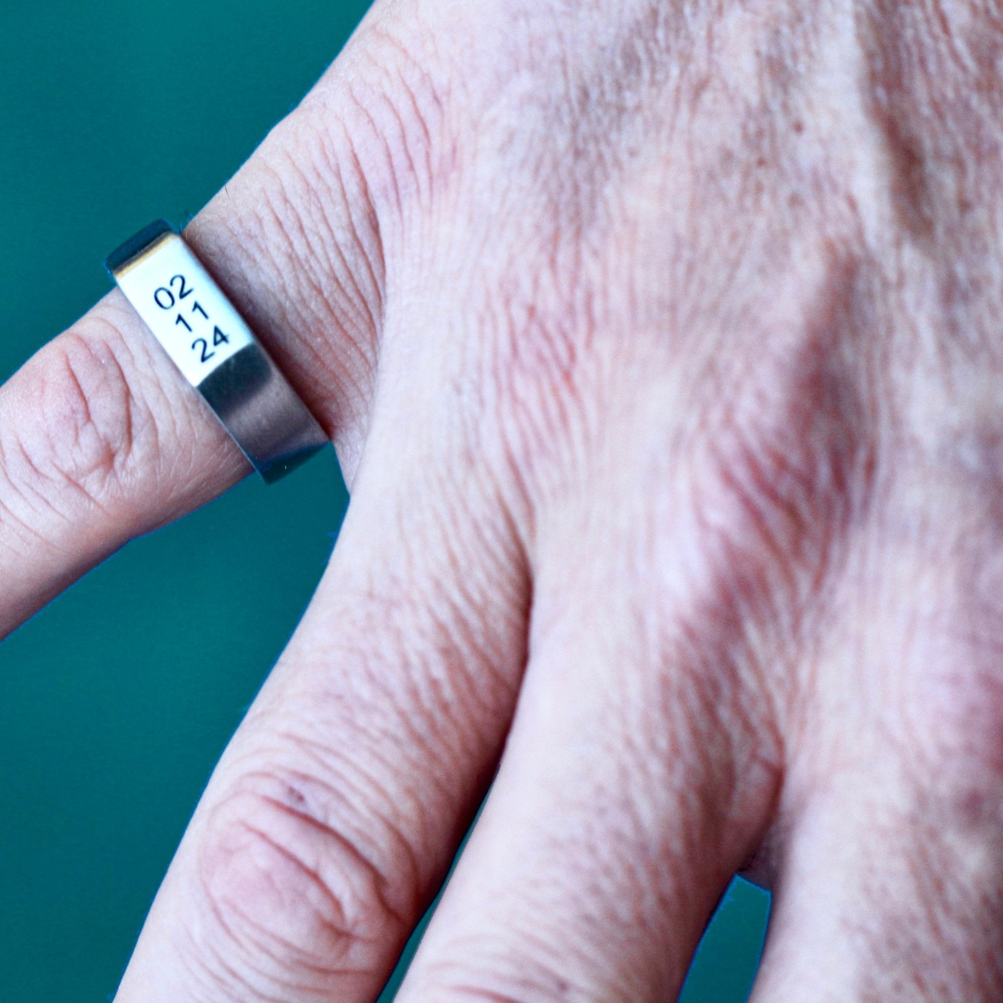 custom Whiskey ring, rustic silver