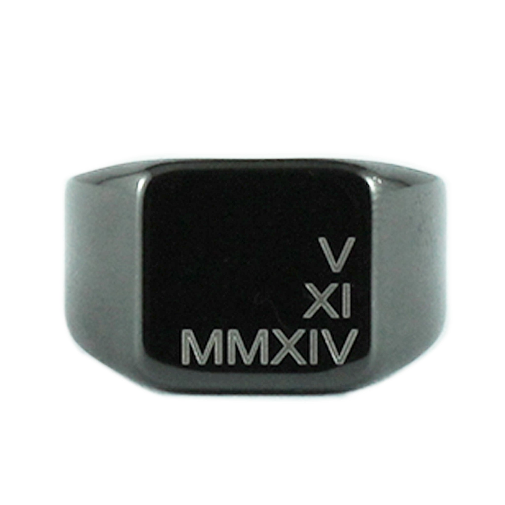 custom engraved black ring men