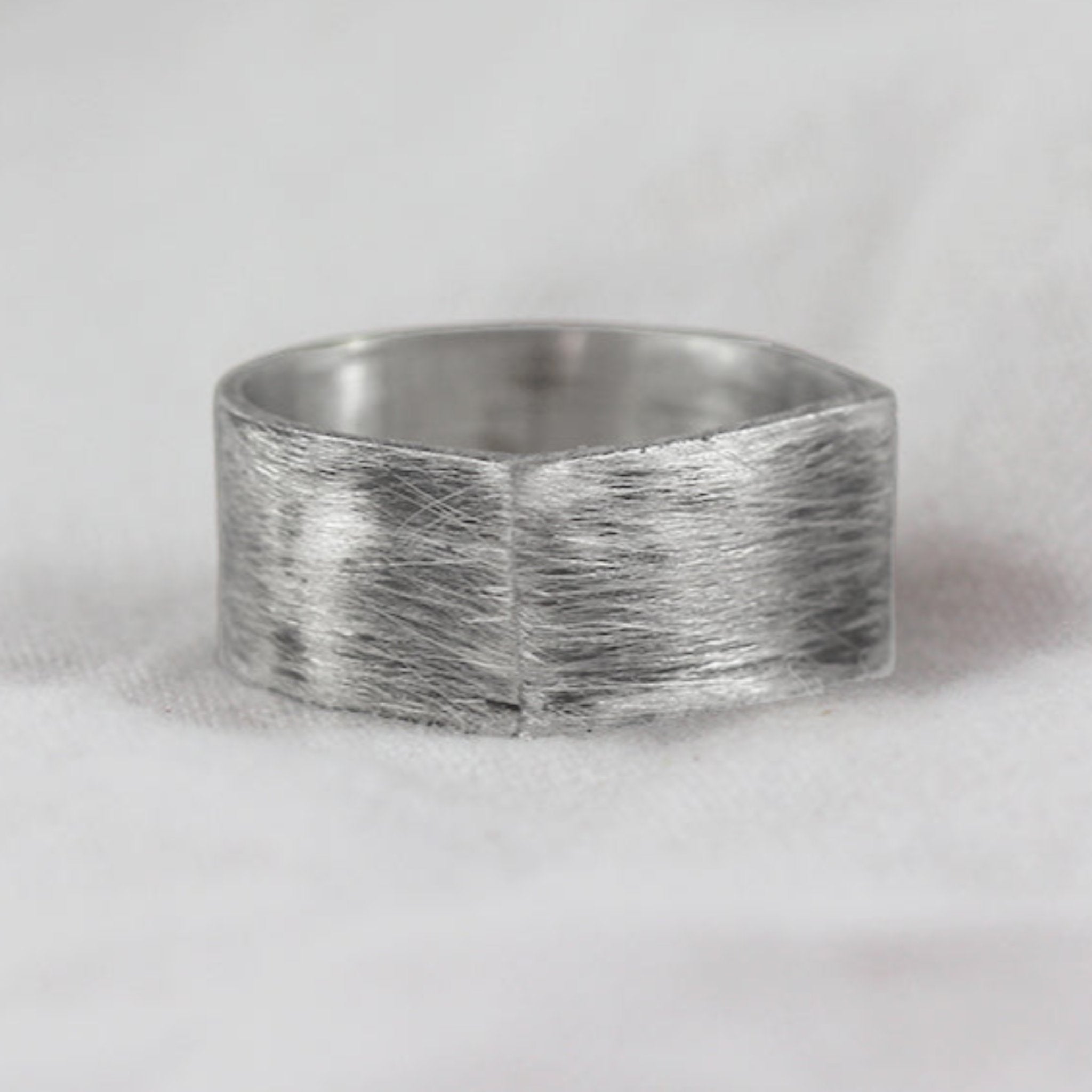 custom rustic silver ring for men