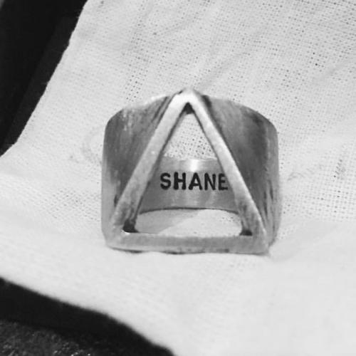 custom silver solid triangle ring