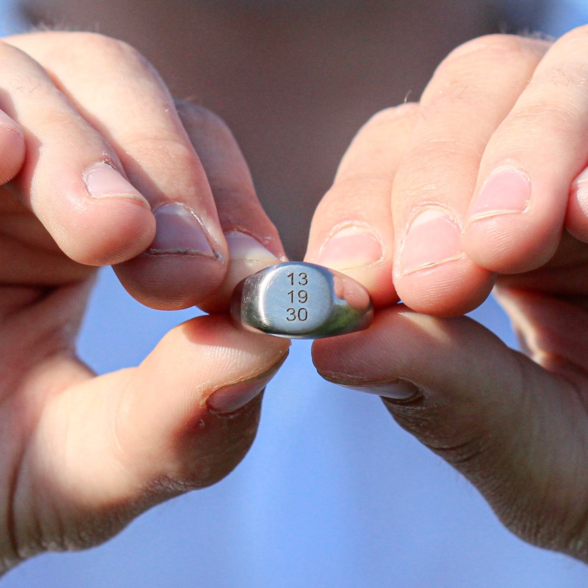 engraved men's anniversary ring