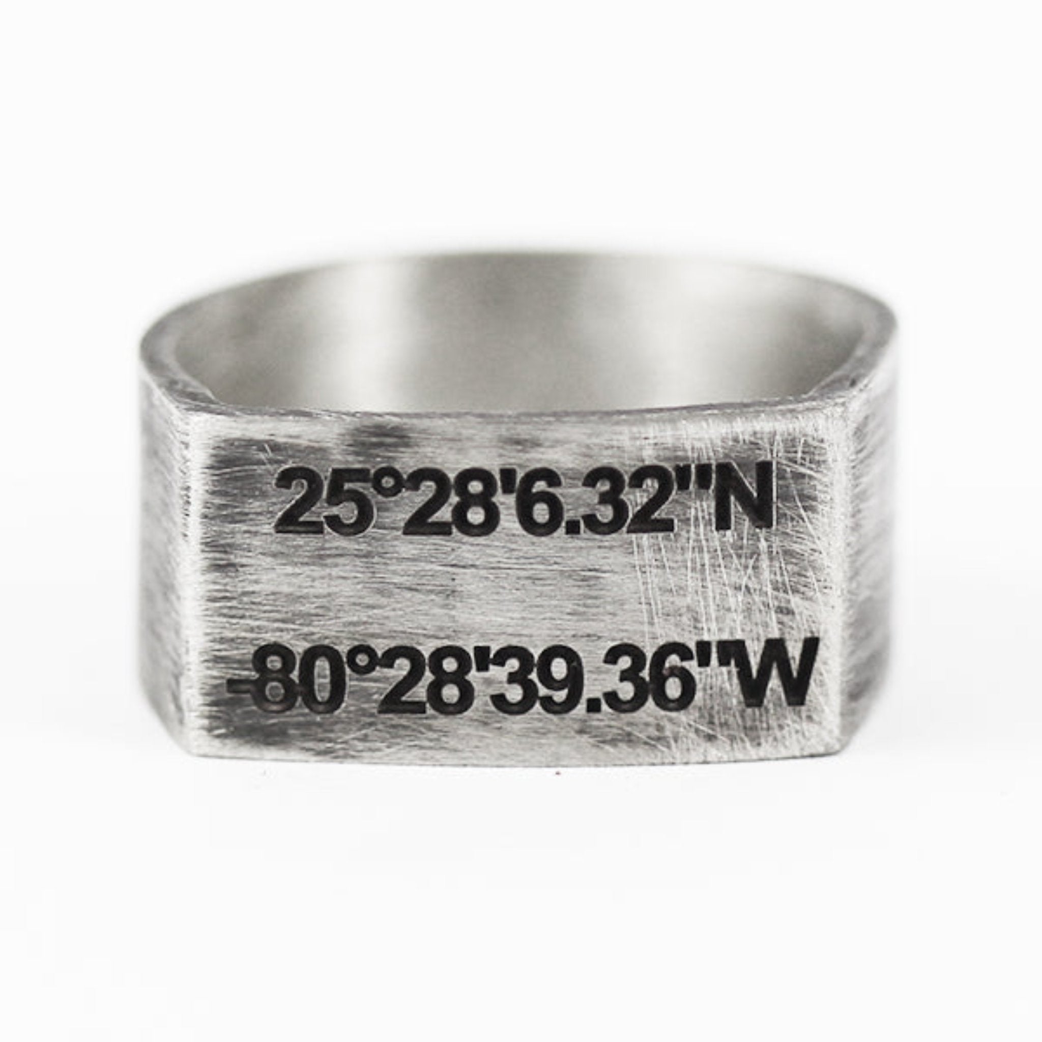 hand-stamped silver ring for men