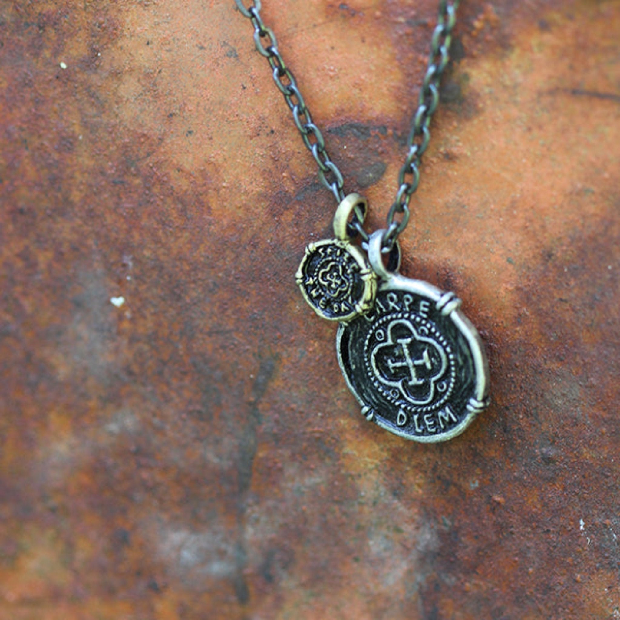 historical-style men's coin necklace