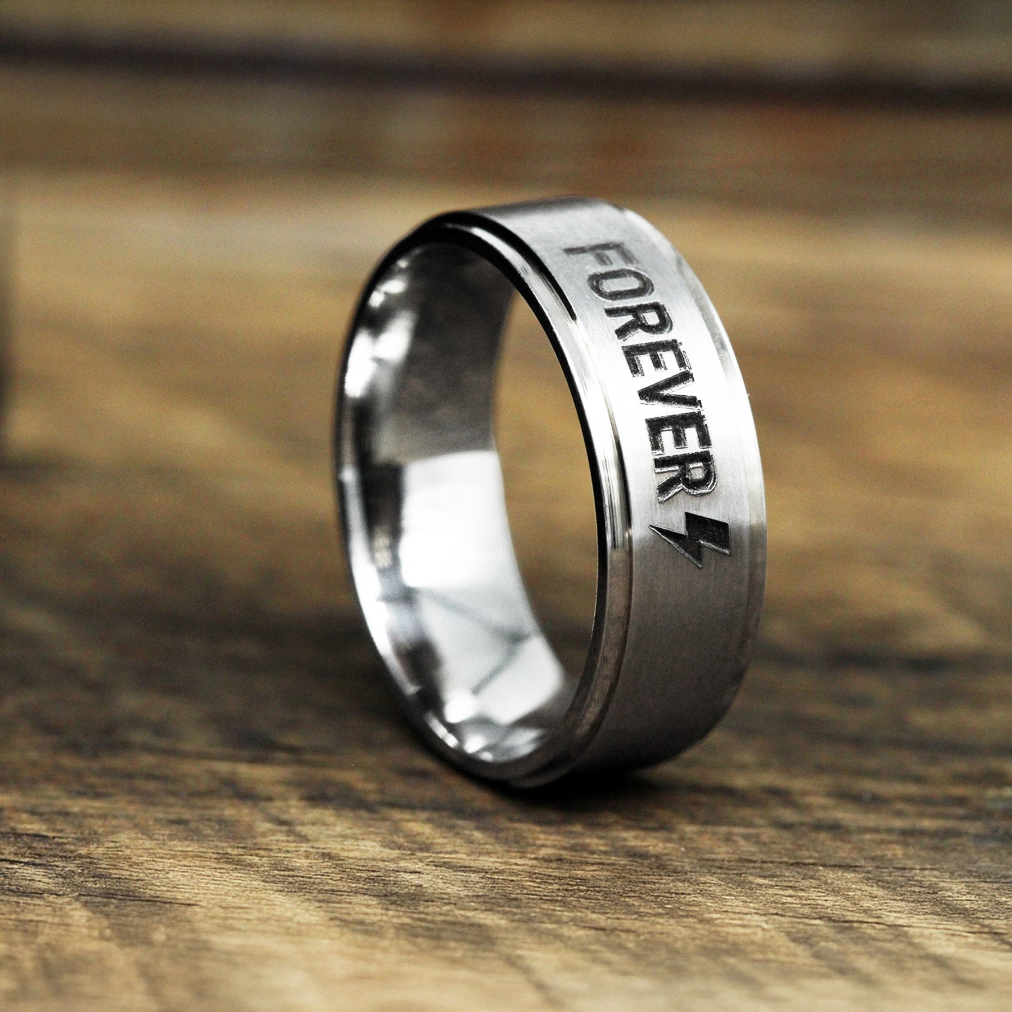 men's engraved silver band