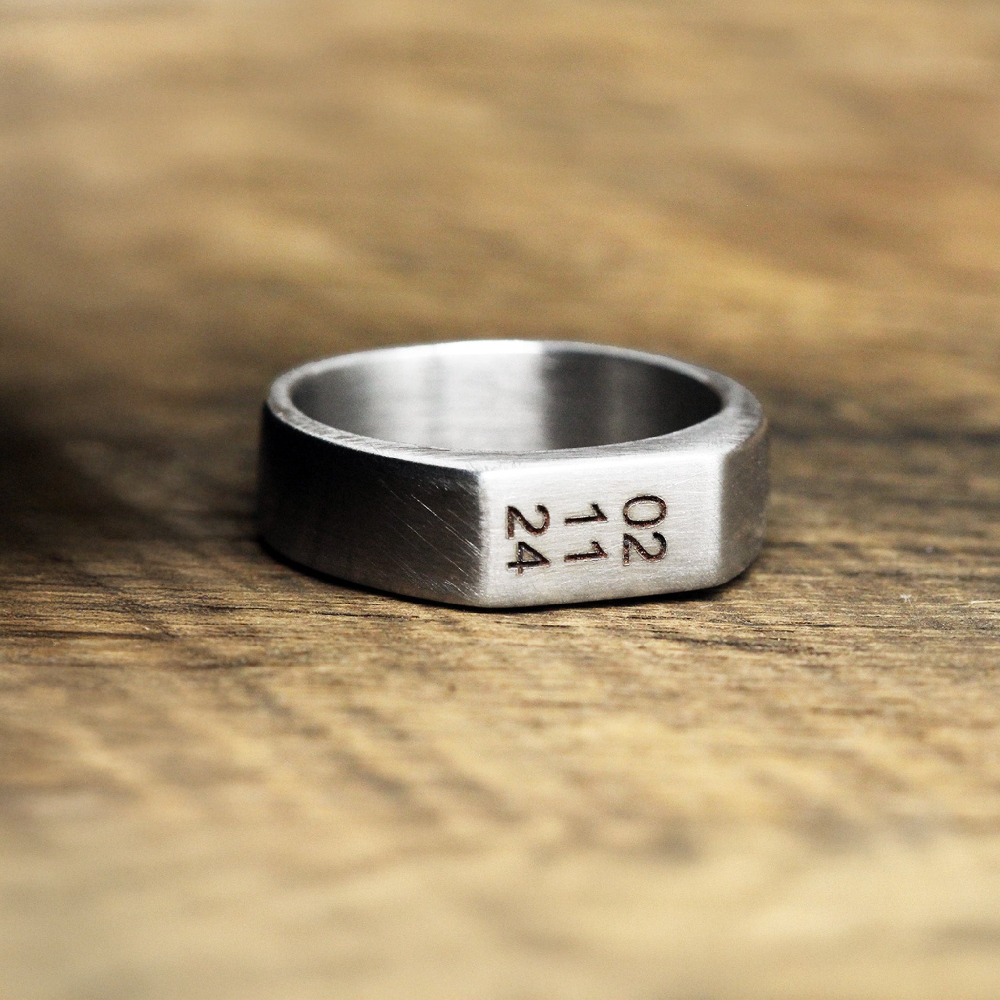 mens best custom engraved thin silver ring