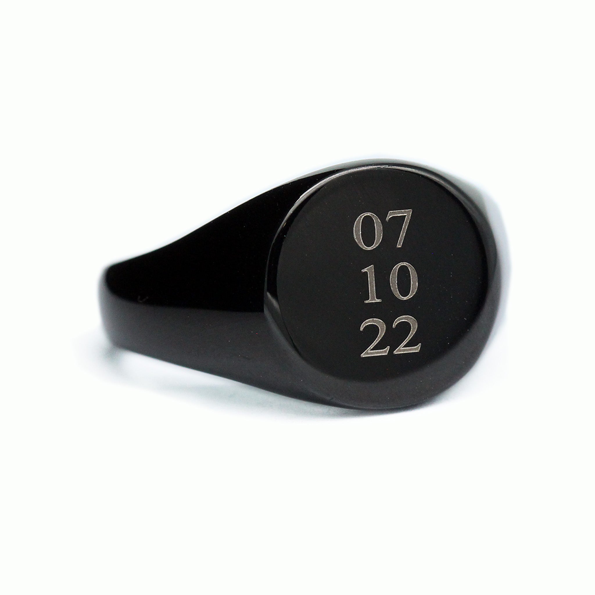 mens black signet ring