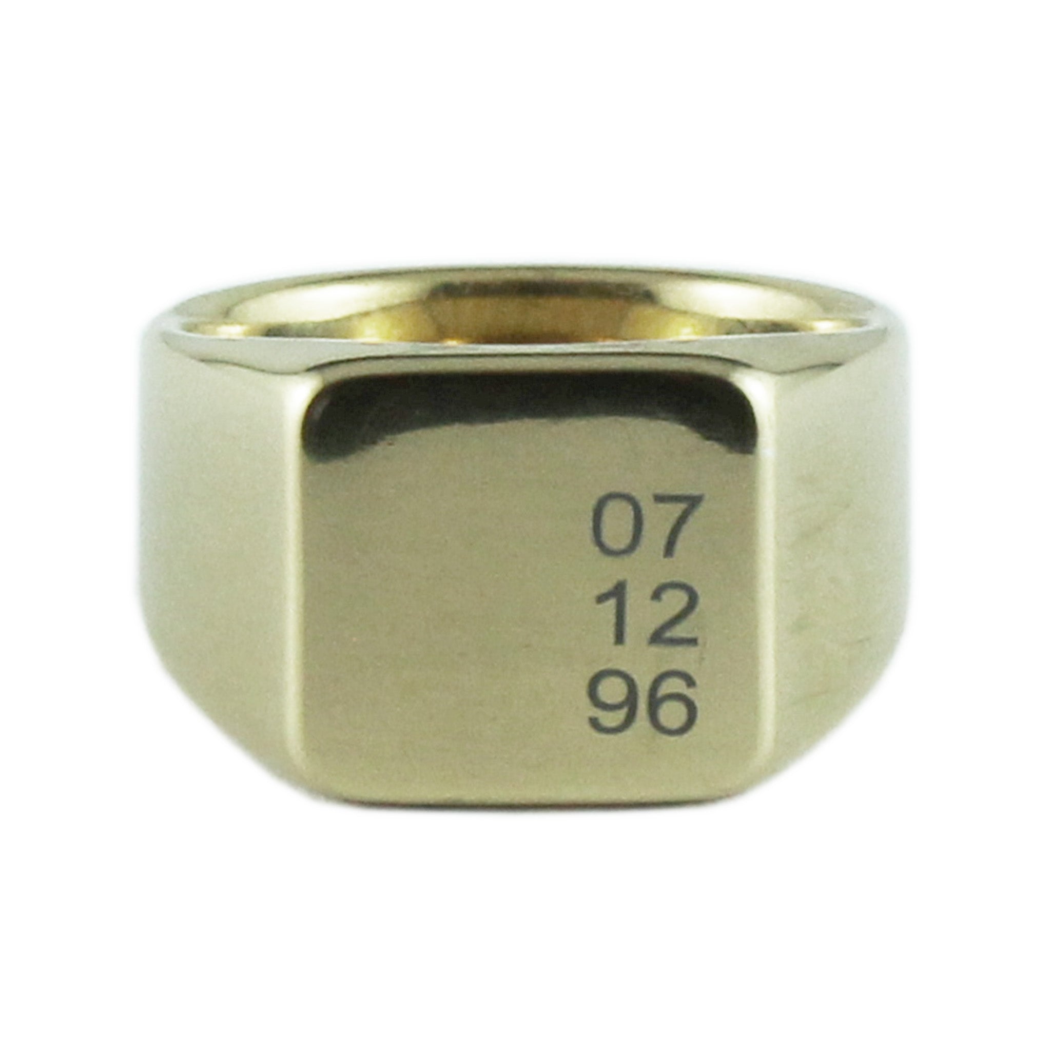 personal engraved mens ring gold 