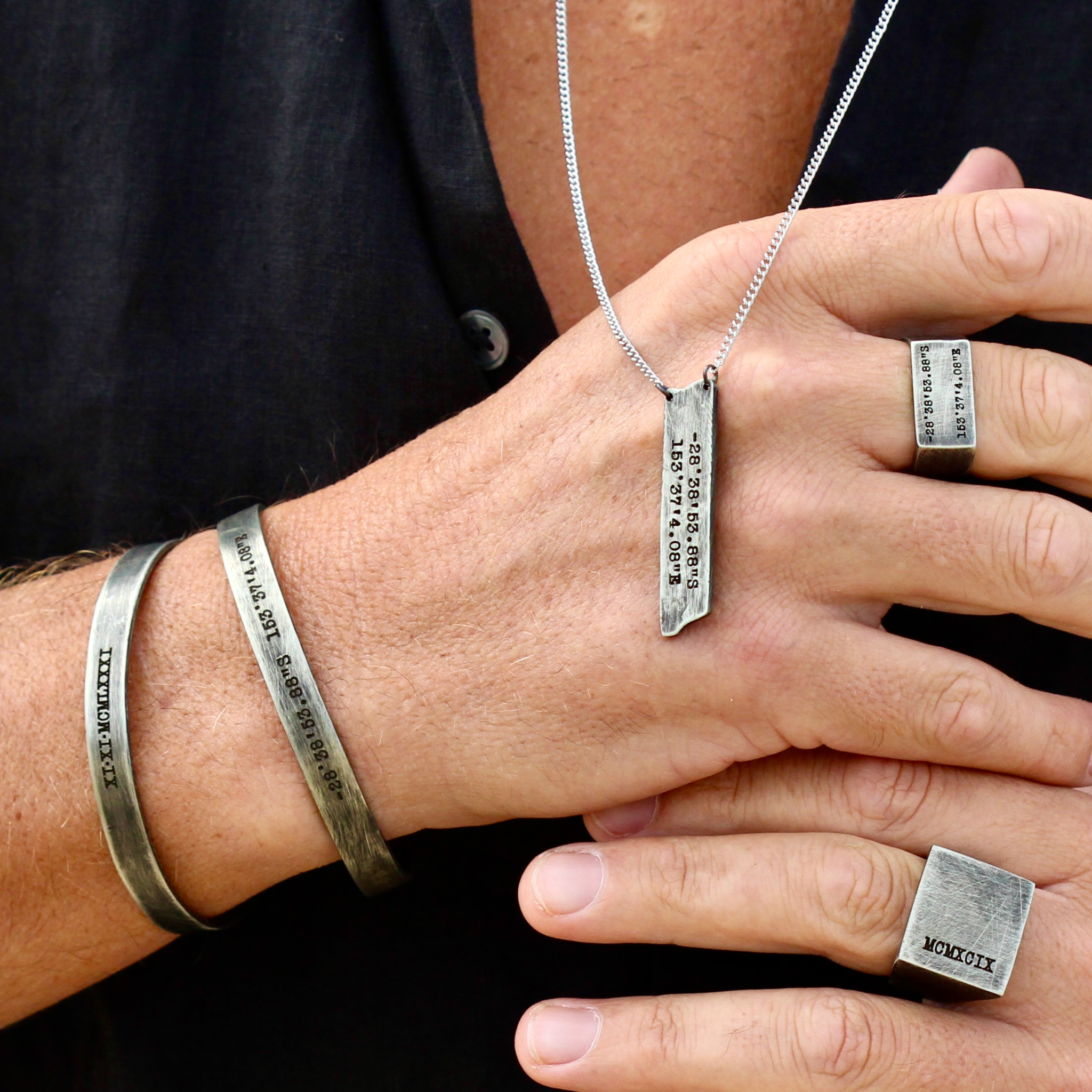 rustic silver keepsake necklace