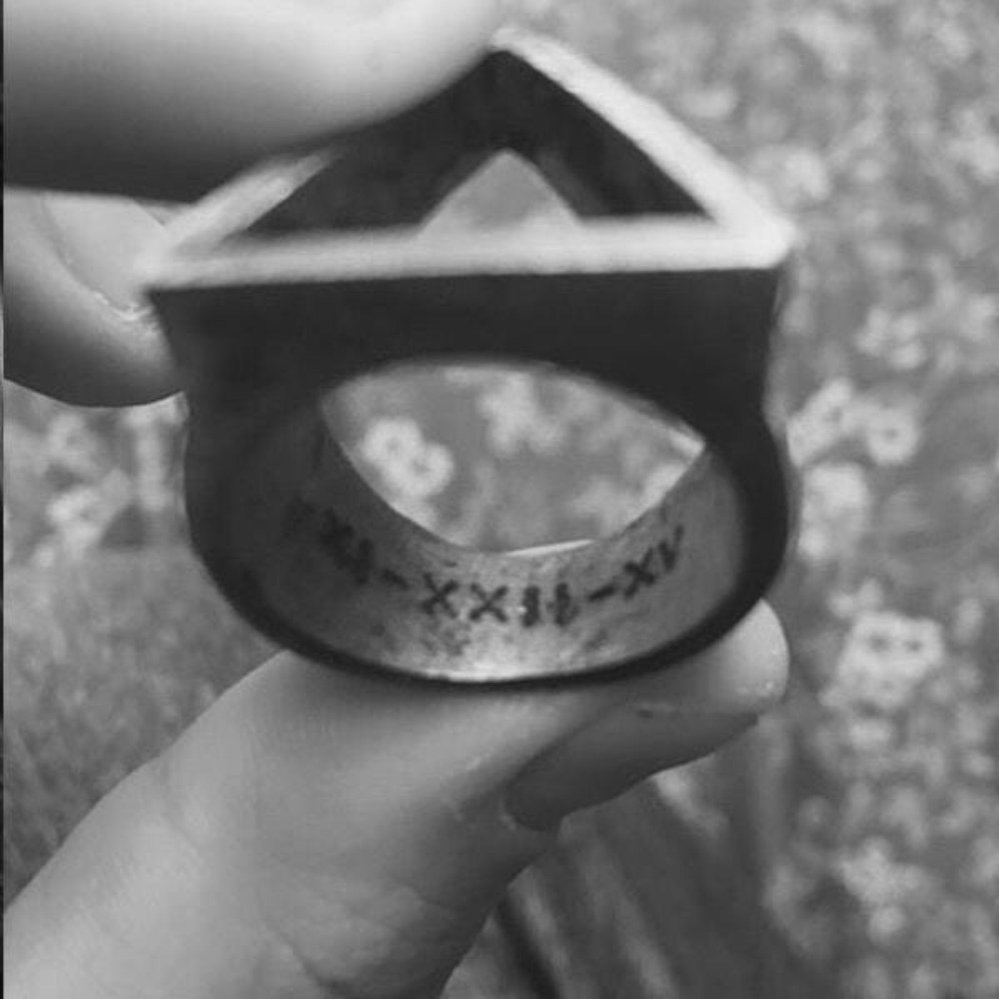 handcrafted geometric silver ring