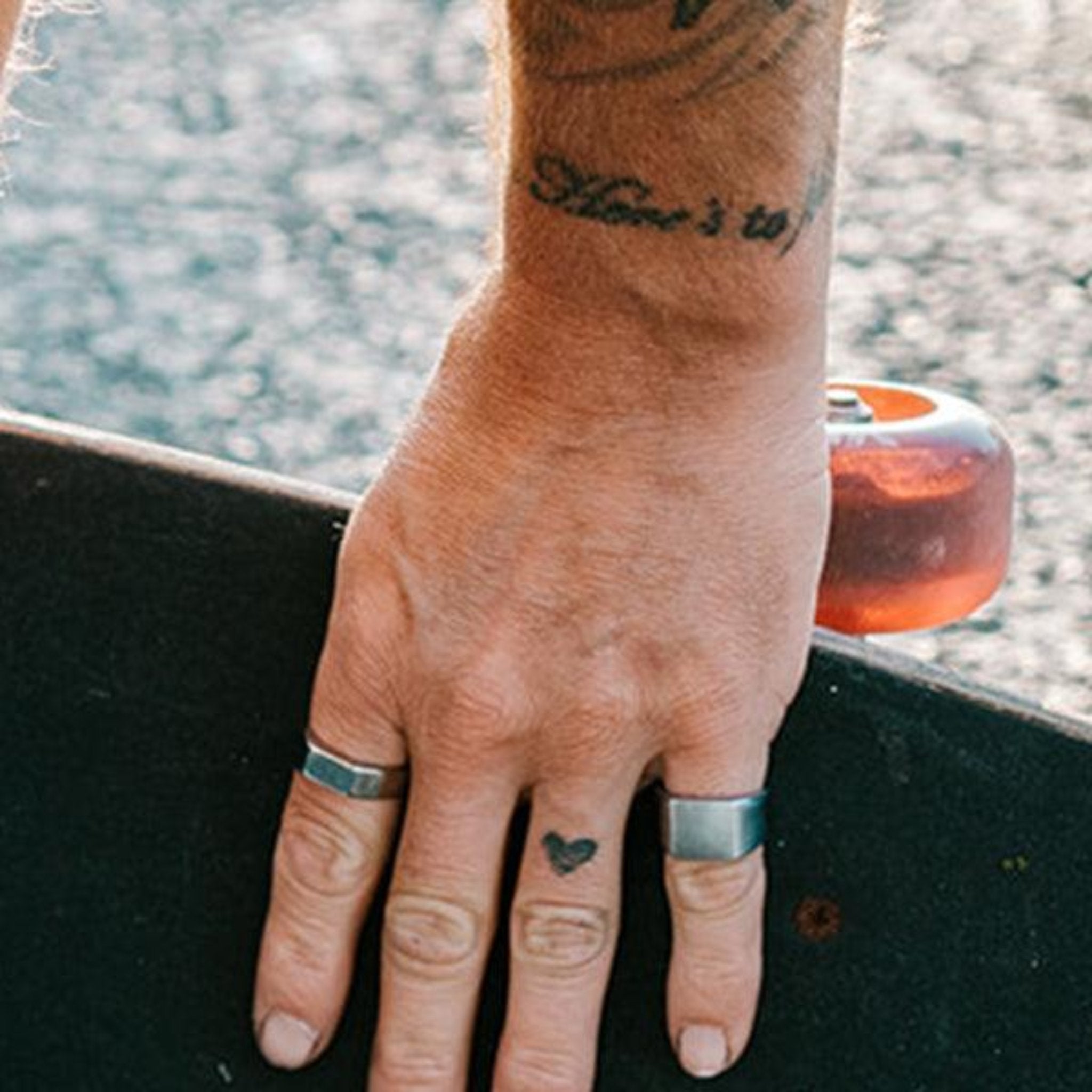 men's engraved silver ring