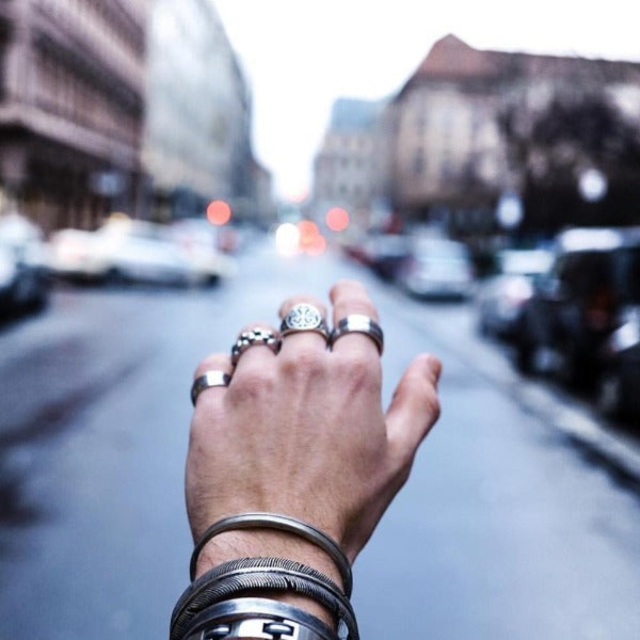 oxidized silver cuff with engraving